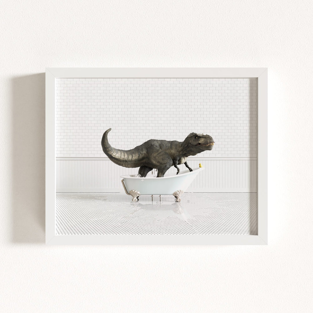 Tyrannosaurus Rex in Blue Bathtub