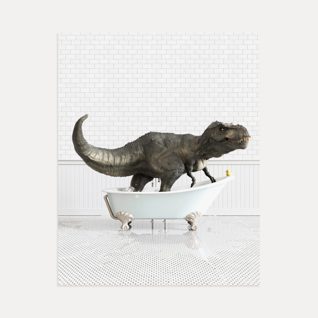 Tyrannosaurus Rex in Blue Bathtub