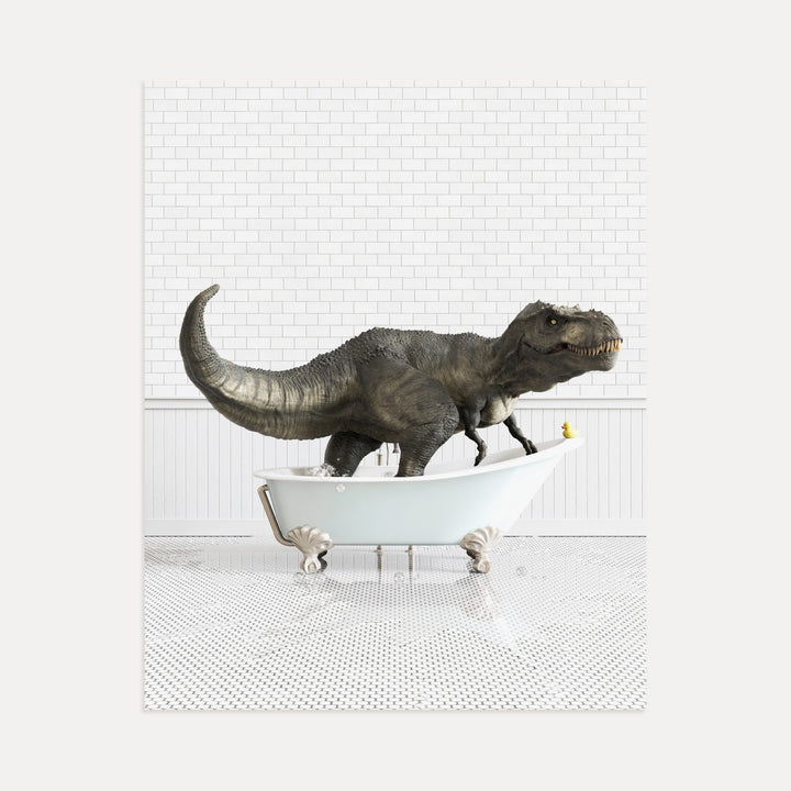 Tyrannosaurus Rex in Blue Bathtub
