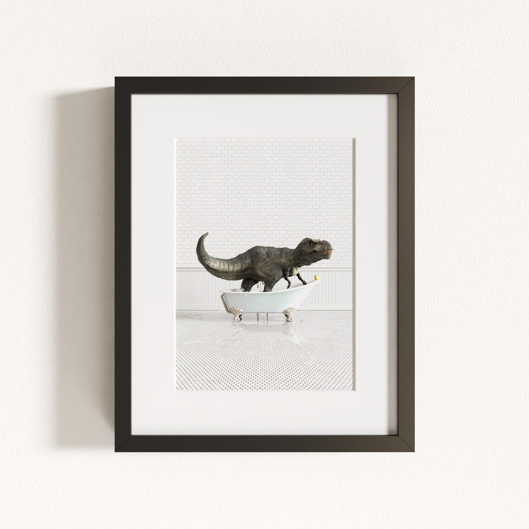 Tyrannosaurus Rex in Blue Bathtub