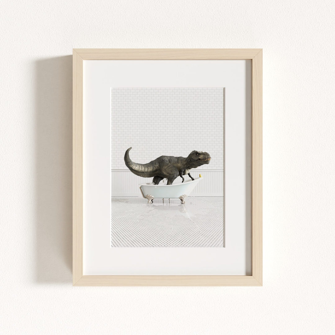 Tyrannosaurus Rex in Blue Bathtub