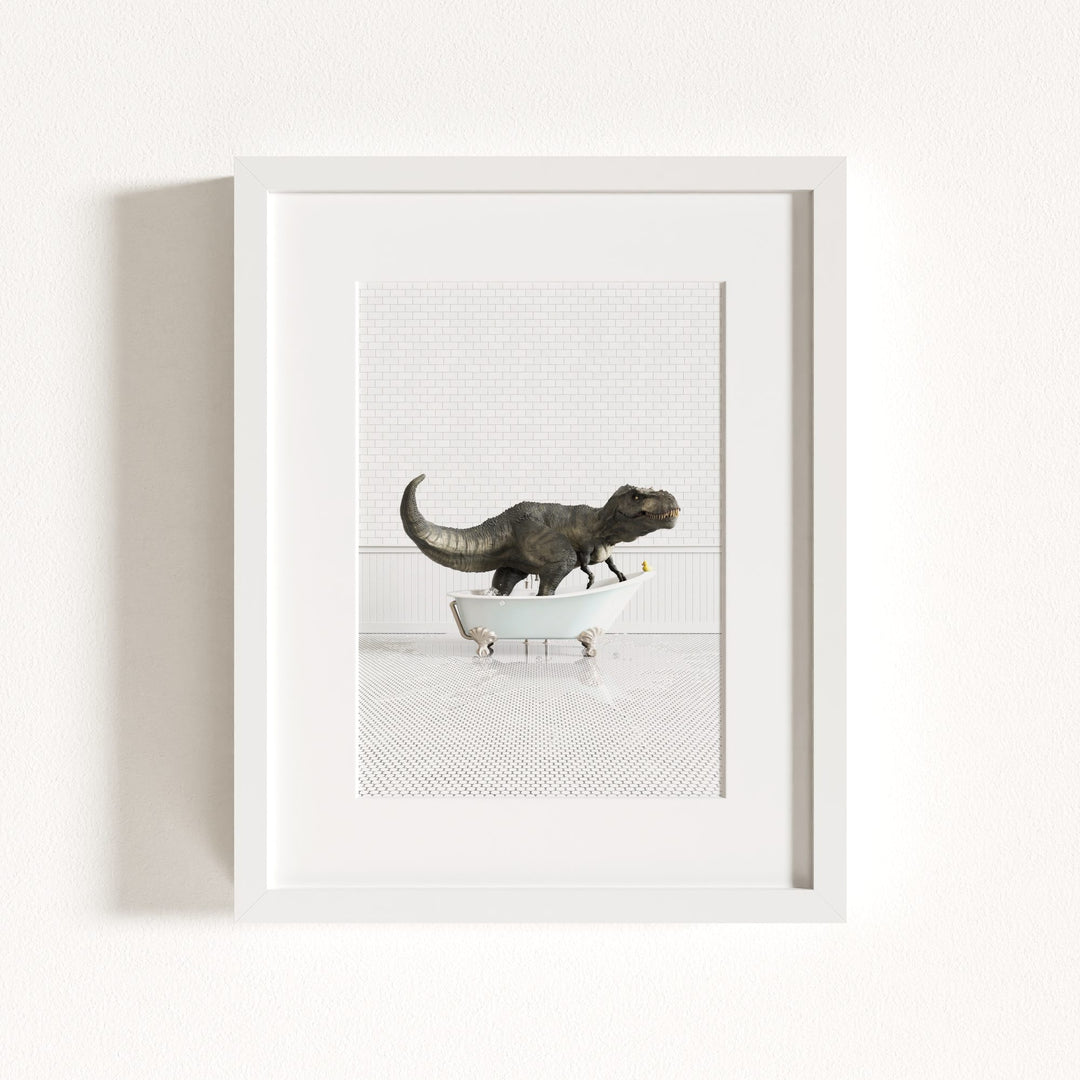 Tyrannosaurus Rex in Blue Bathtub