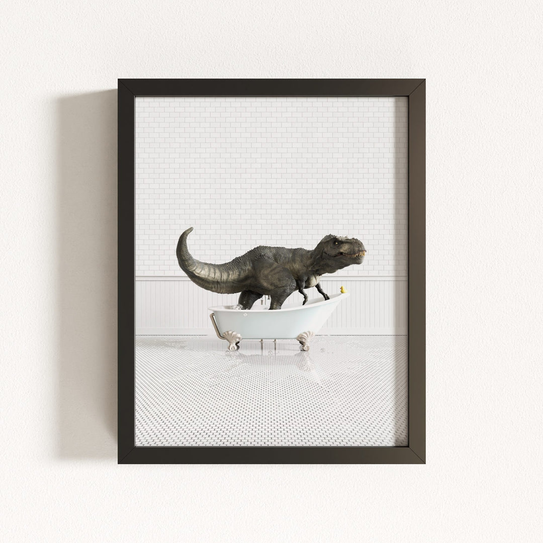 Tyrannosaurus Rex in Blue Bathtub