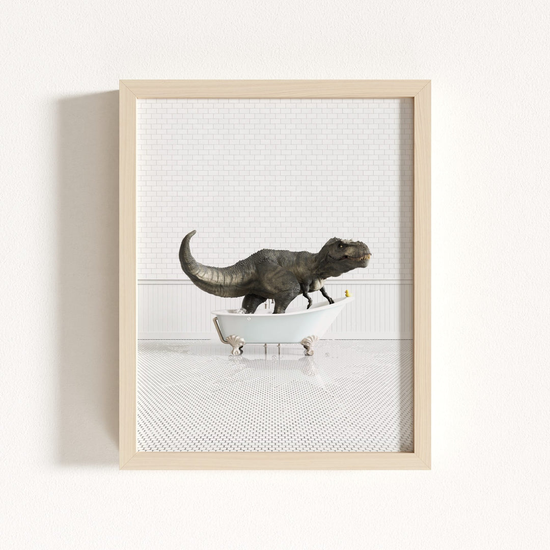Tyrannosaurus Rex in Blue Bathtub