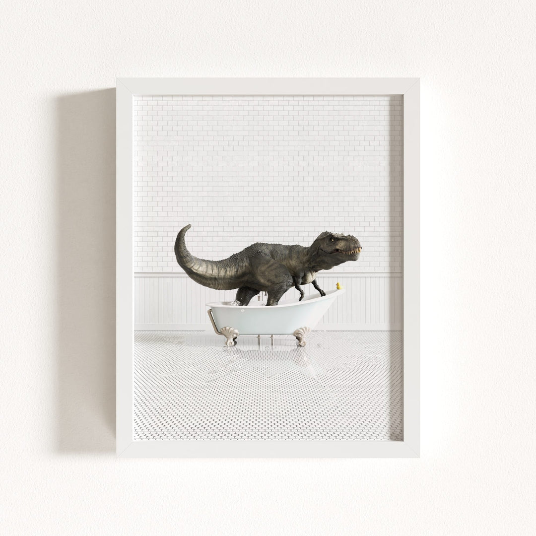 Tyrannosaurus Rex in Blue Bathtub