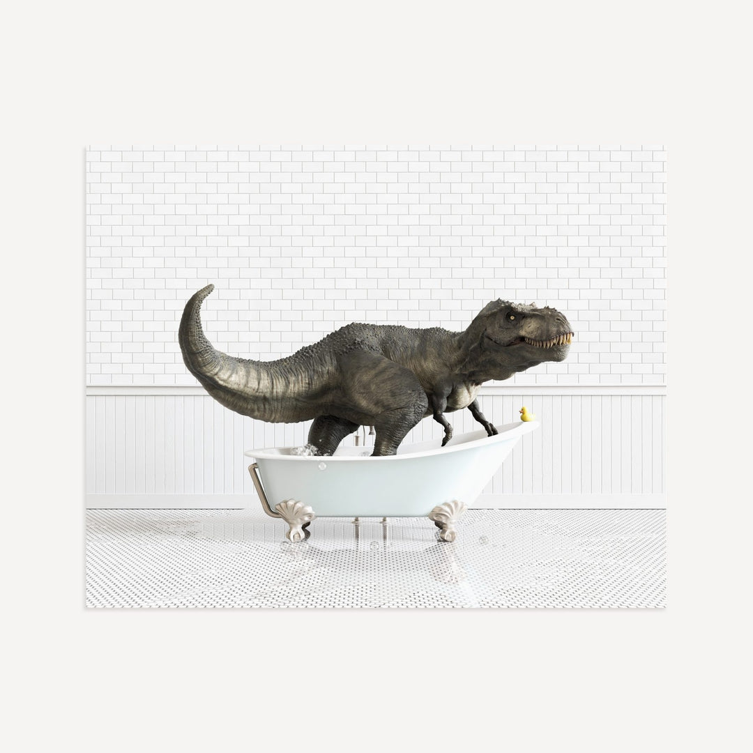 Tyrannosaurus Rex in Blue Bathtub