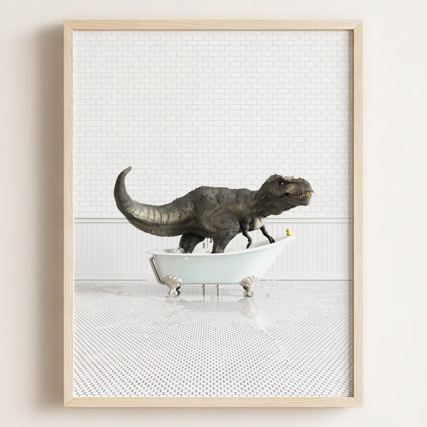 Tyrannosaurus Rex in Blue Bathtub