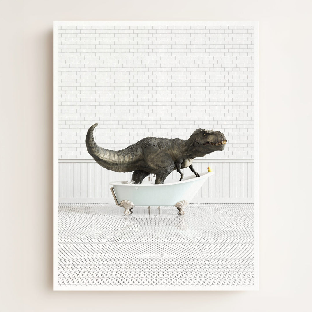 Tyrannosaurus Rex in Blue Bathtub