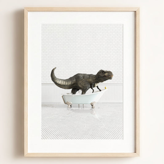 Tyrannosaurus Rex in Blue Bathtub