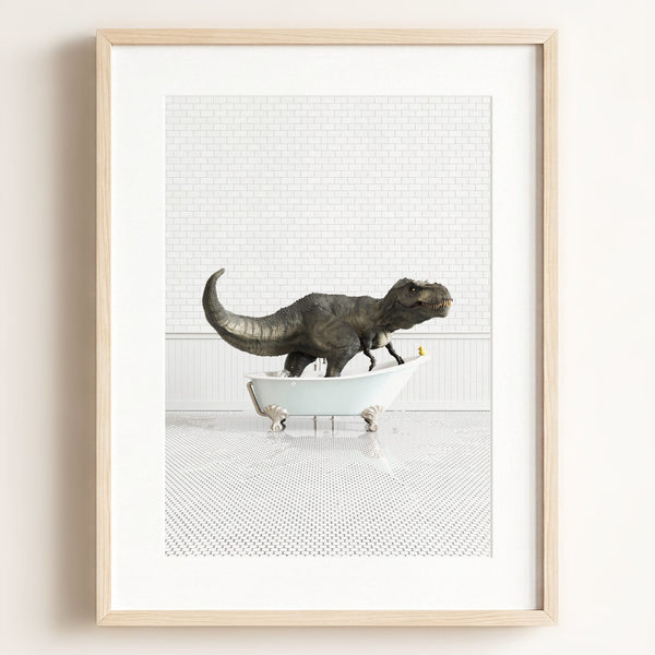 Tyrannosaurus Rex in Blue Bathtub