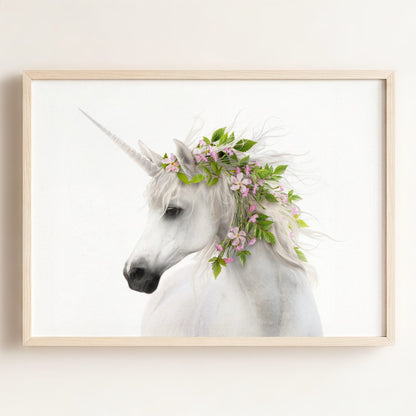 Unicorn with Flower Crown – Framed