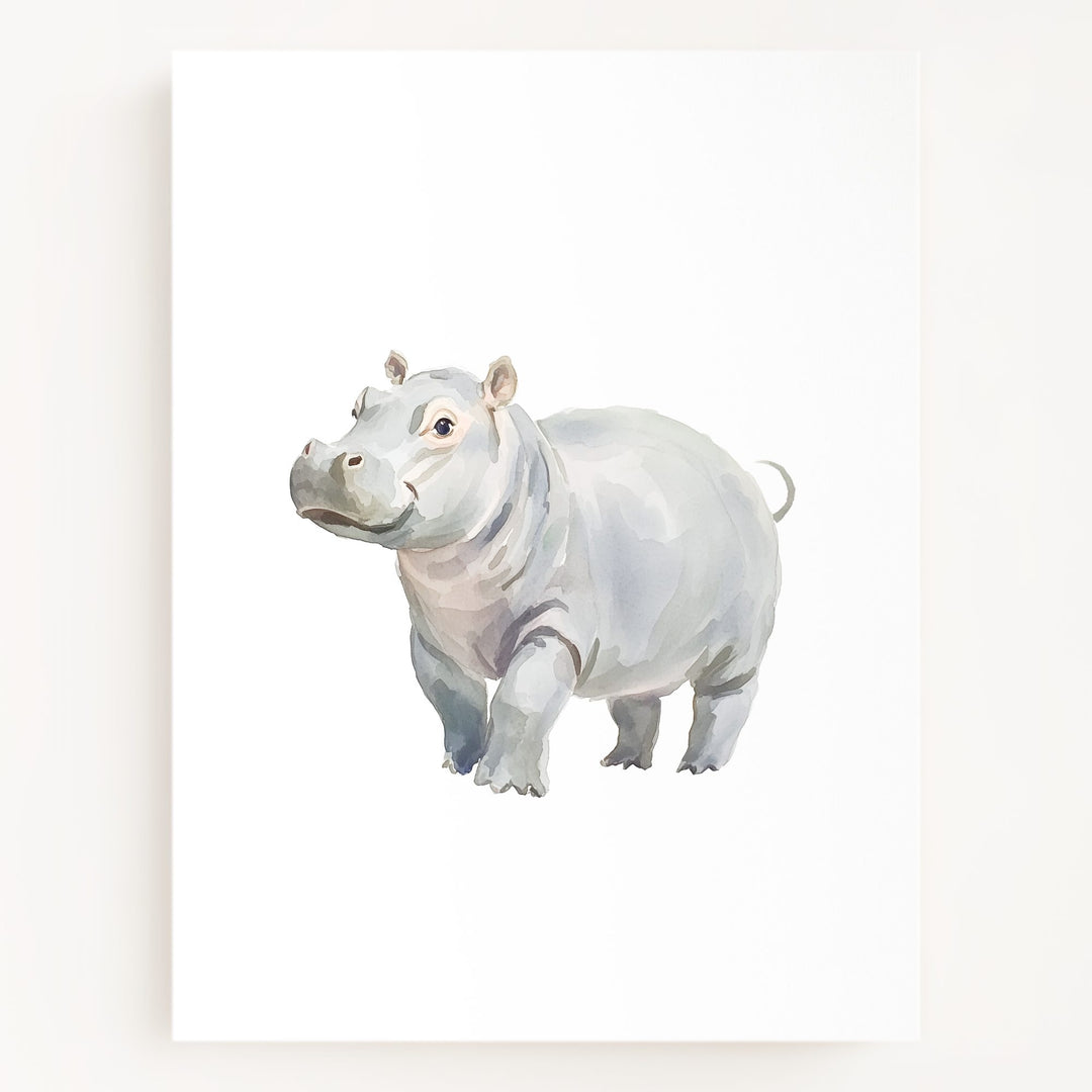 Keepsake Kingdom Watercolor Hippo Art Print