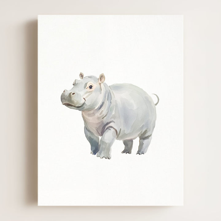 Watercolor Hippo Art Print