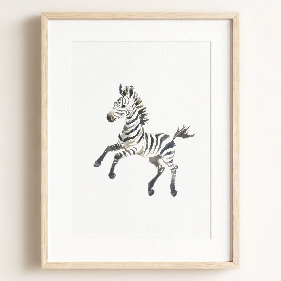 Watercolor Zebra Art Print