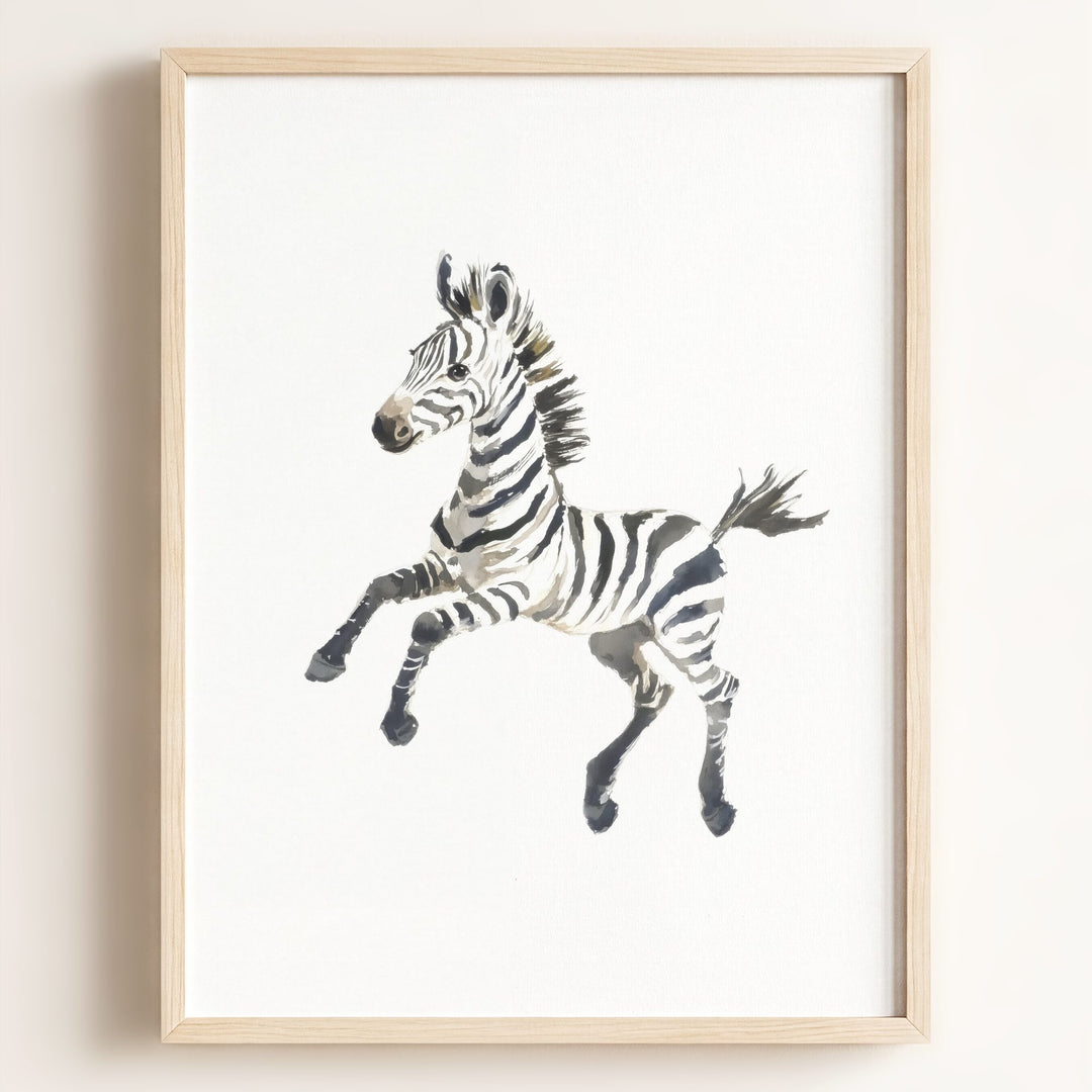 Watercolor Zebra Art Print