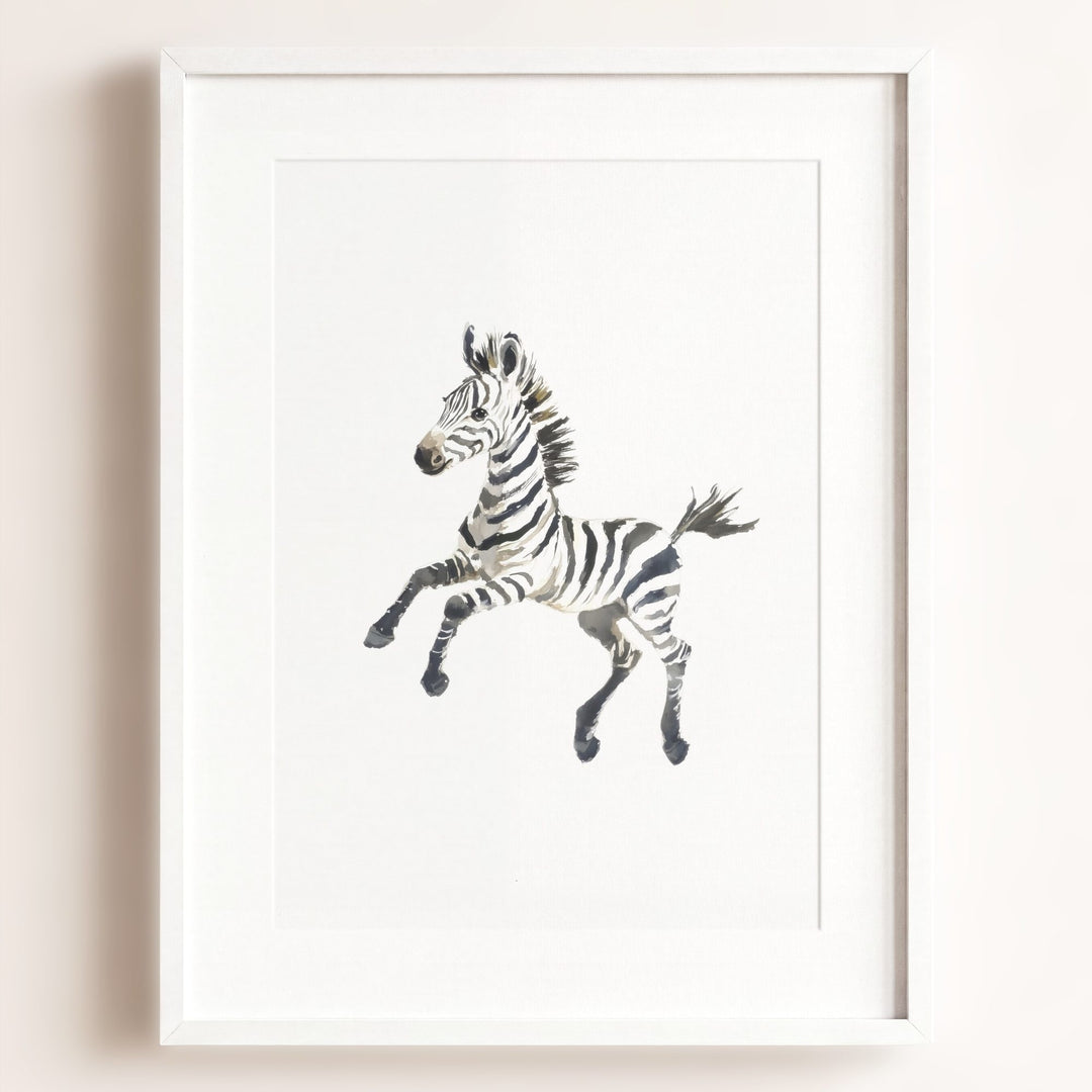 Watercolor Zebra Art Print