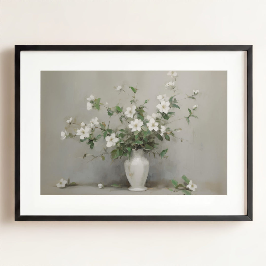 White Blossoms Art Print
