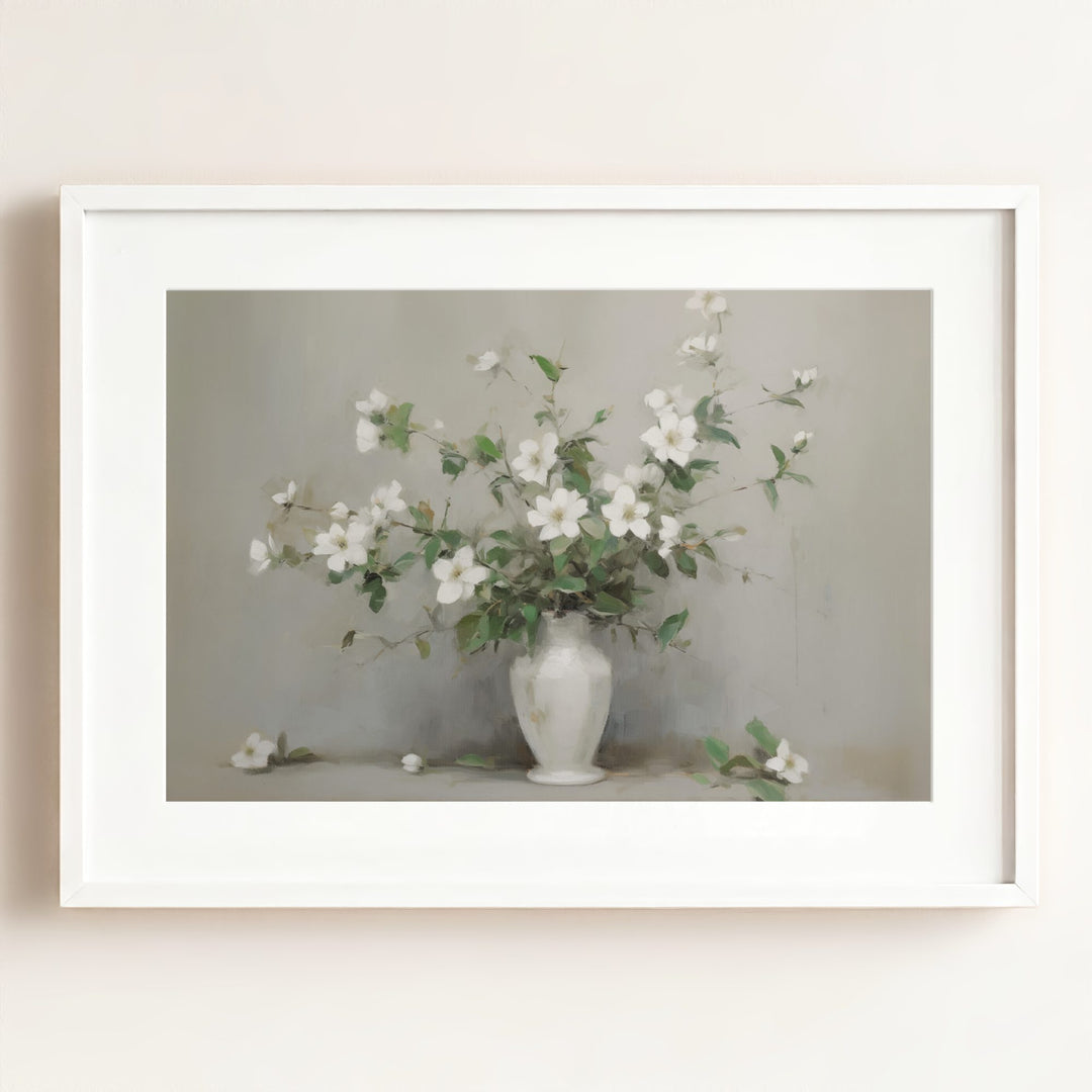 White Blossoms Art Print