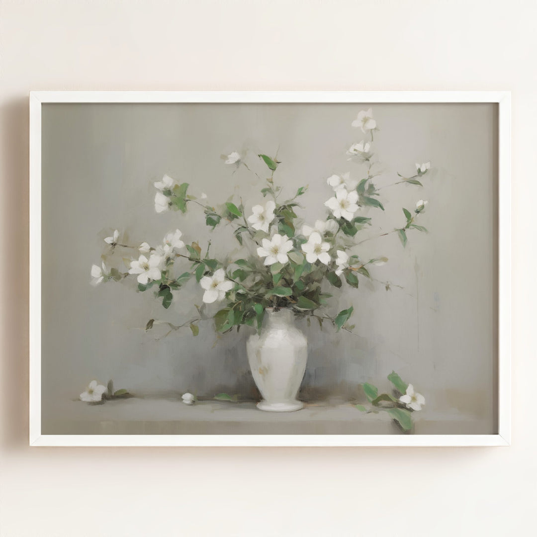 White Blossoms Art Print