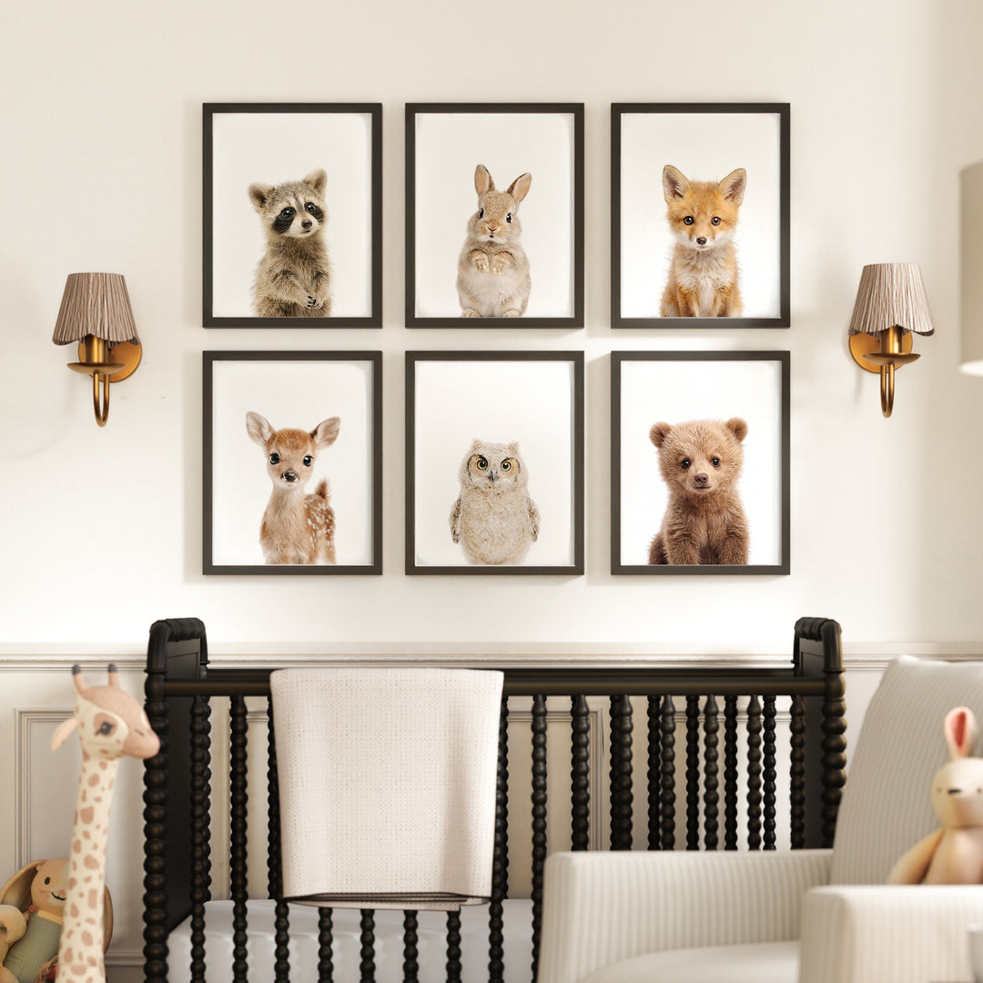 Woodland Animals Set of 6 Nursery Art Prints