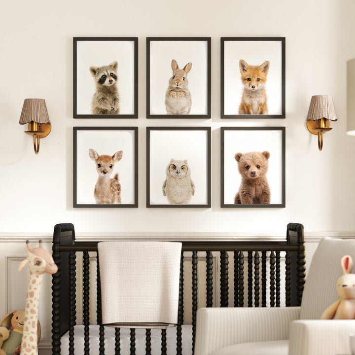 Woodland Animals Set of 6 Nursery Art Prints