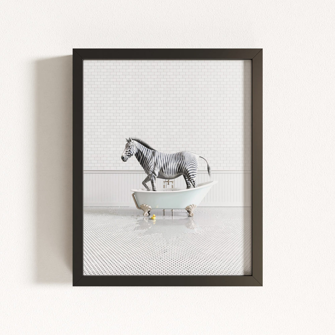 Zebra in Blue Bathtub