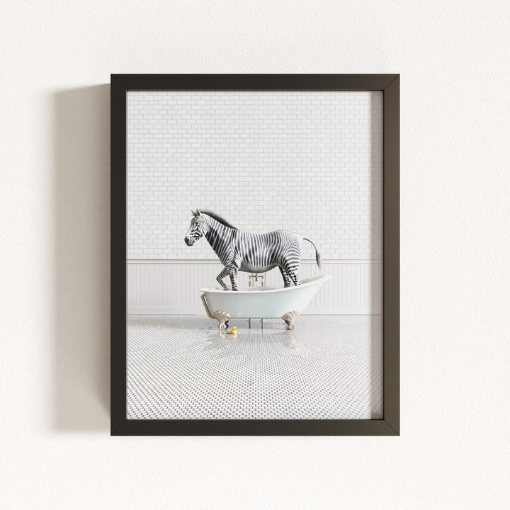 Zebra in Blue Bathtub