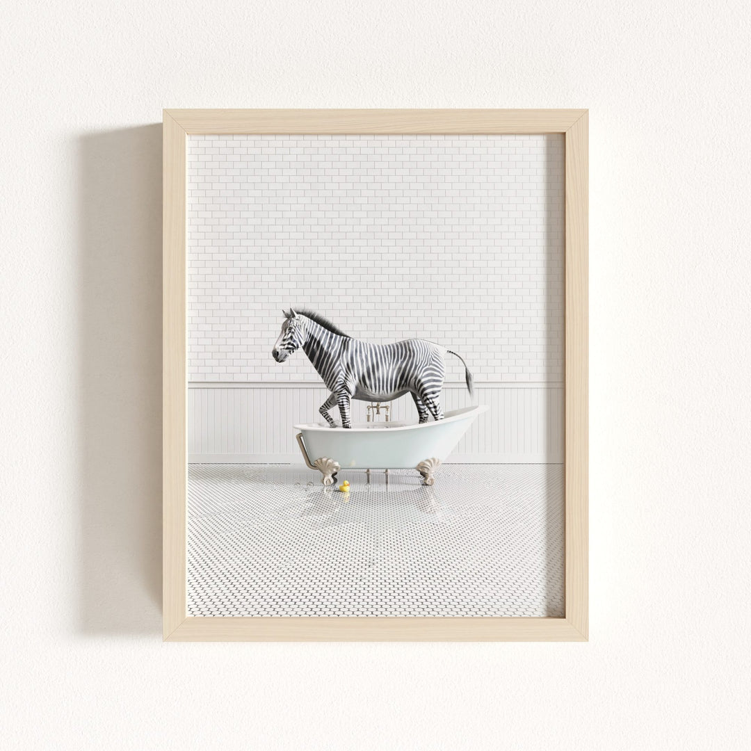 Zebra in Blue Bathtub