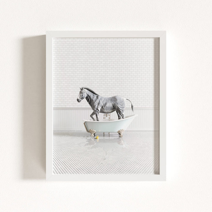 Zebra in Blue Bathtub