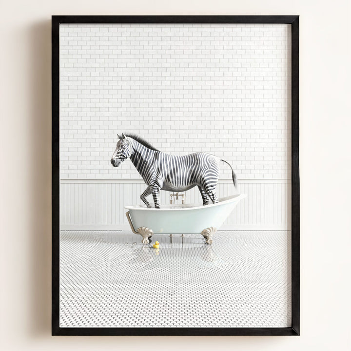 Zebra in Blue Bathtub