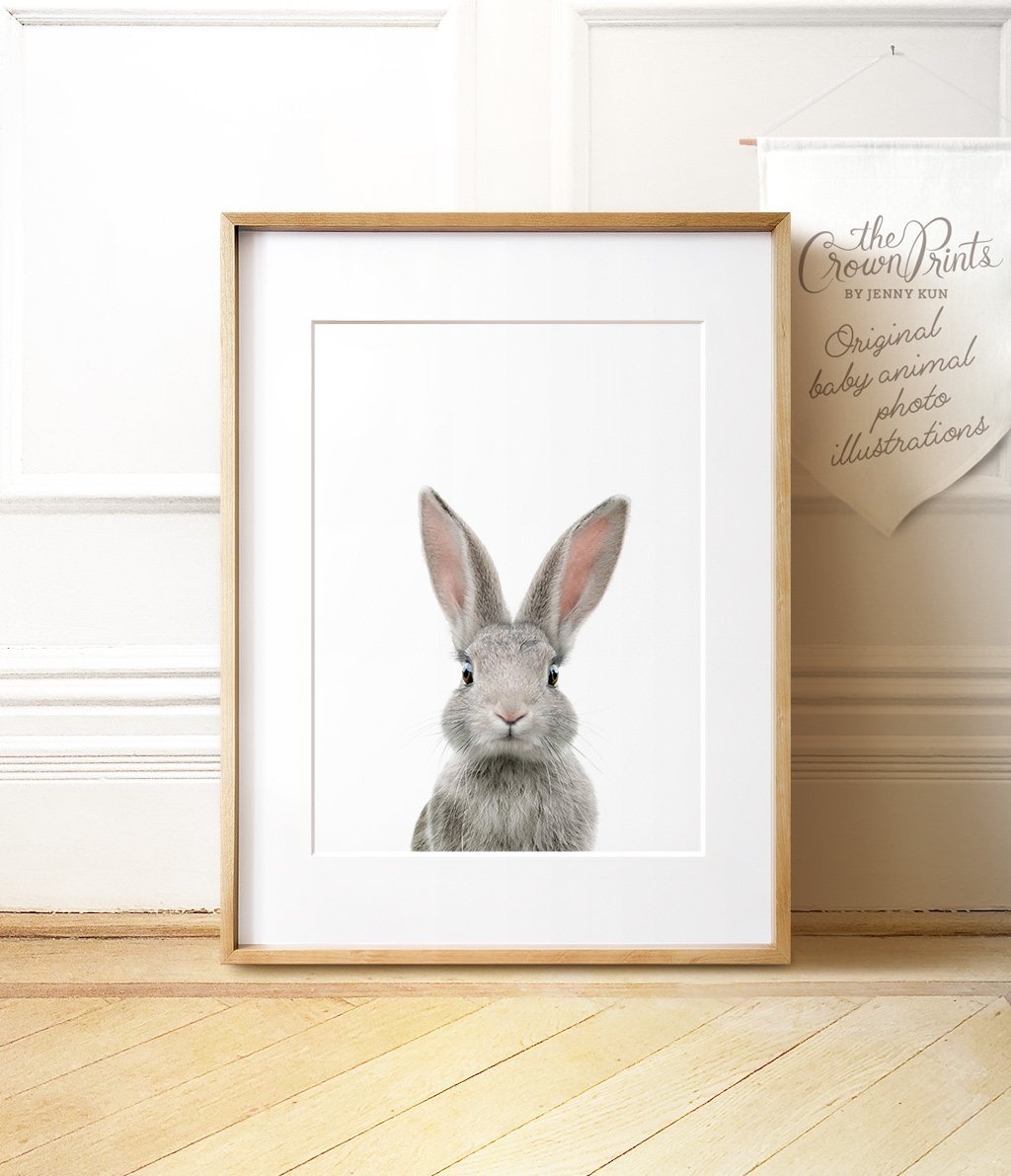Baby Rabbits - Heads and Tails - Set of 2 Nursery Art Prints - The ...