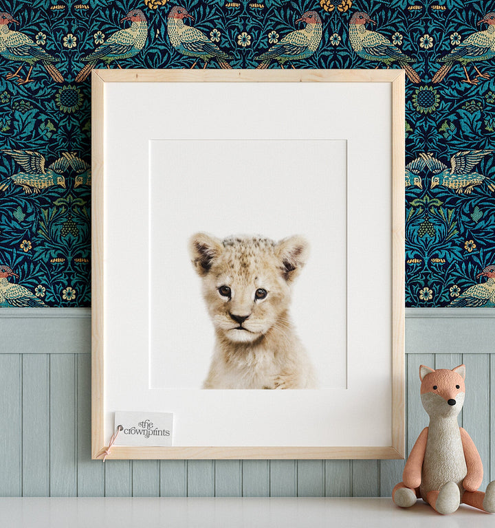 Baby lion poster for nursery wall decor