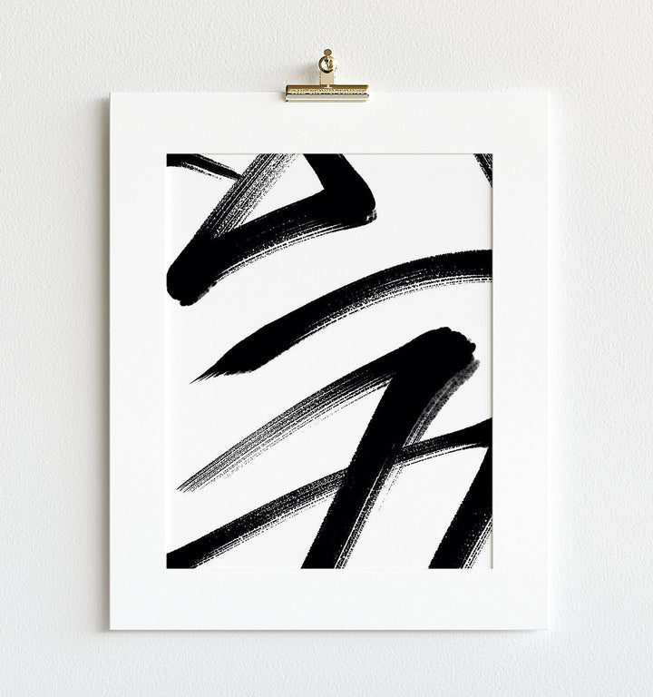 Abstract Black & White Brushstrokes