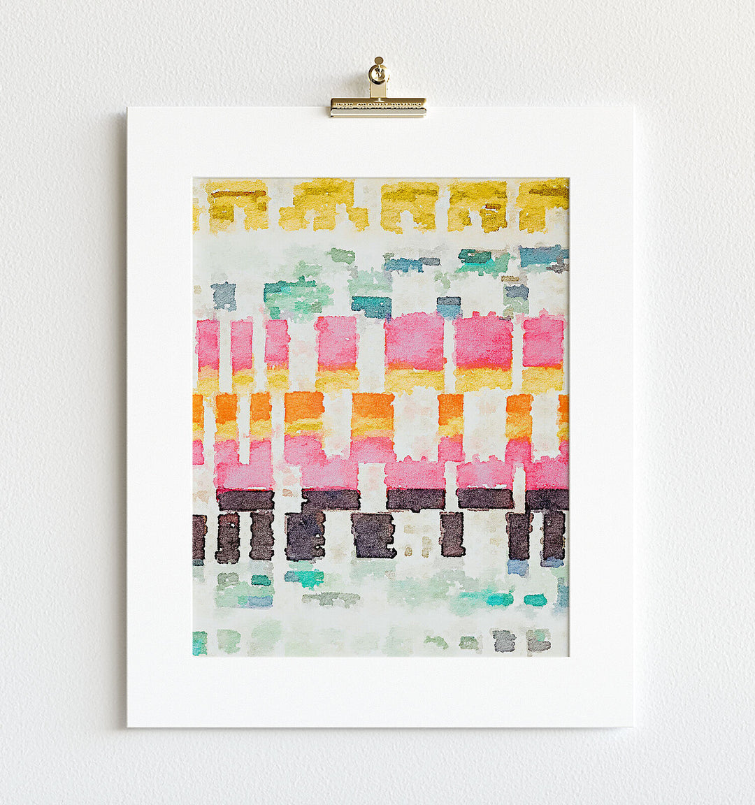 Abstract watercolor stitches