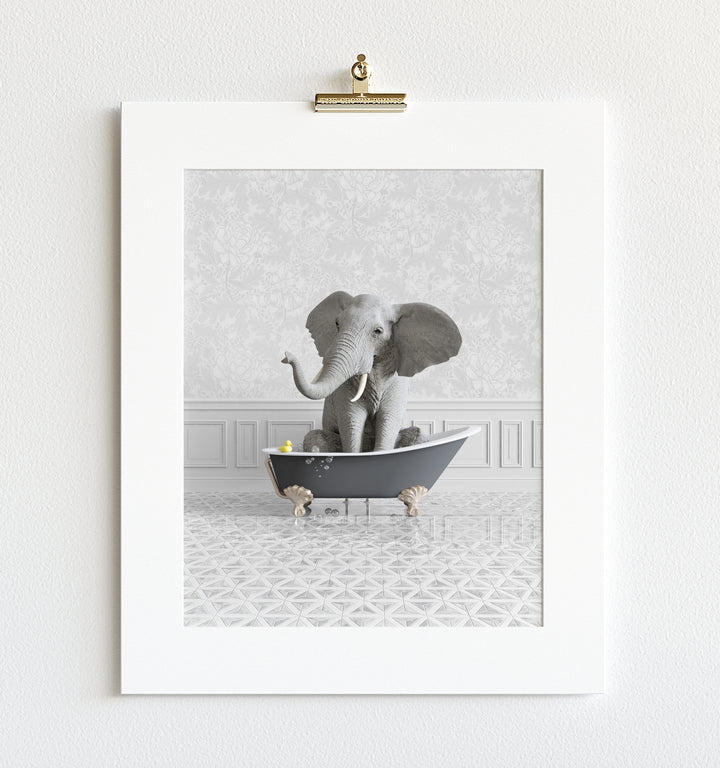 Elephant in a Gray Bathtub