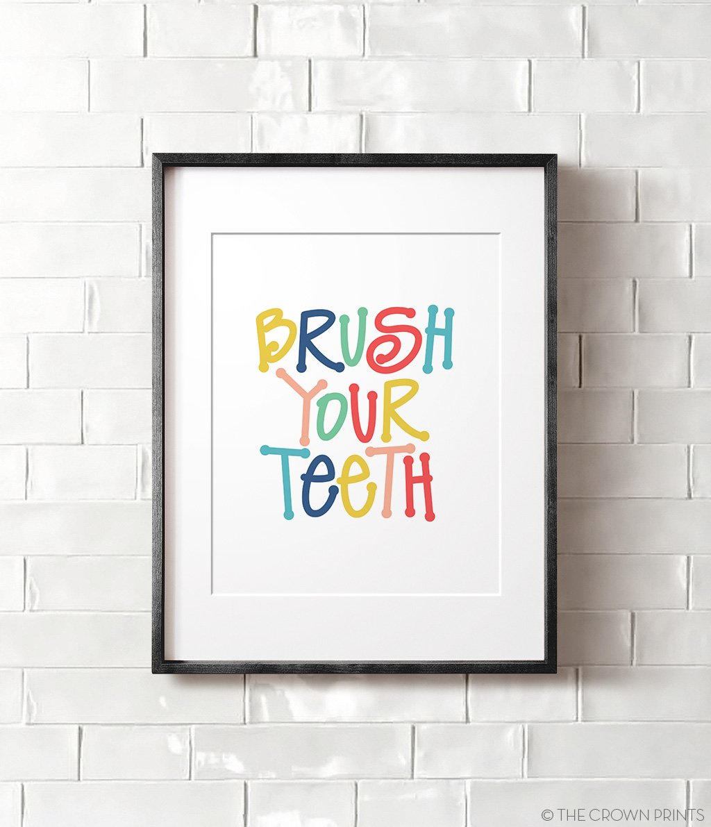 Kids' Bathroom Rules Print Set - The Crown Prints