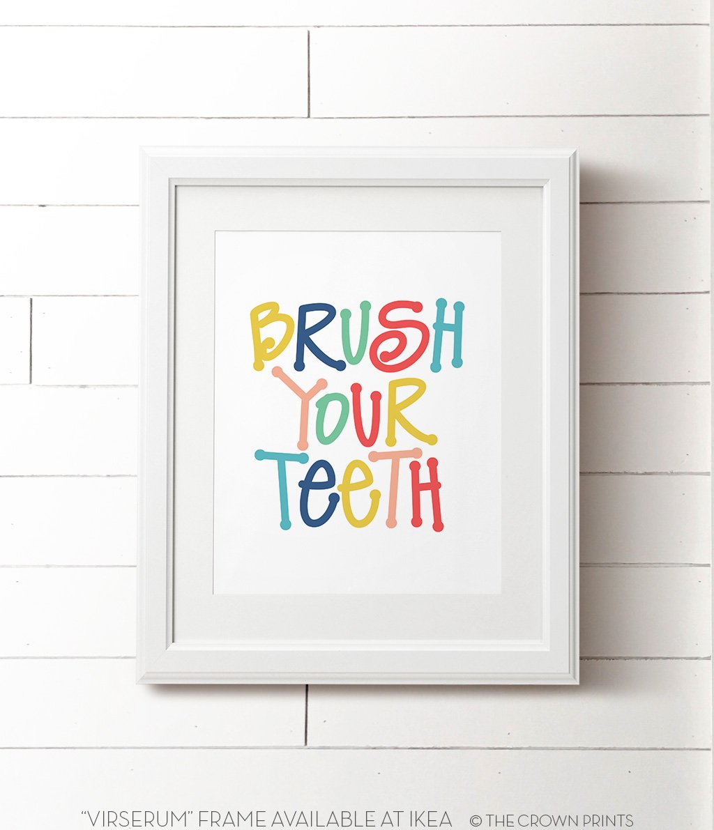 Kids' Bathroom Rules Print Set - The Crown Prints