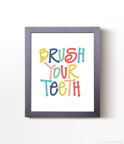 Kids' Bathroom Rules Print Set - The Crown Prints