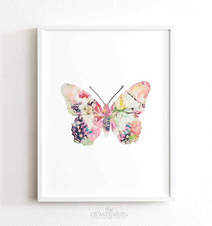 Butterfly Art Prints Set of 6 Vertical Girls Room and Nursery Decor