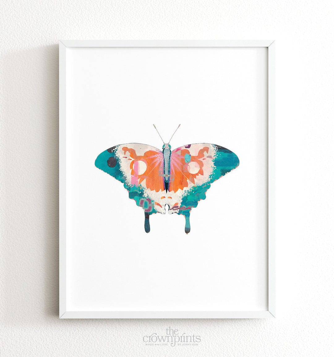 Butterfly Art Prints Set of 6 Vertical Girls Room and Nursery Decor