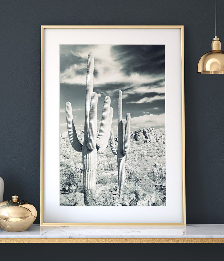 Saguaro Cactus No. 2 - Steel Blue - The Crown Prints