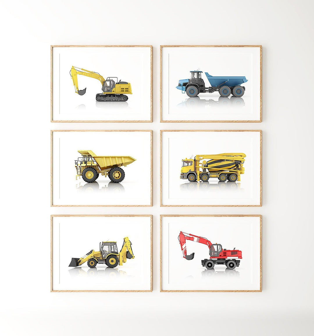 Construction Vehicles Prints - Set of 6 - The Crown Prints