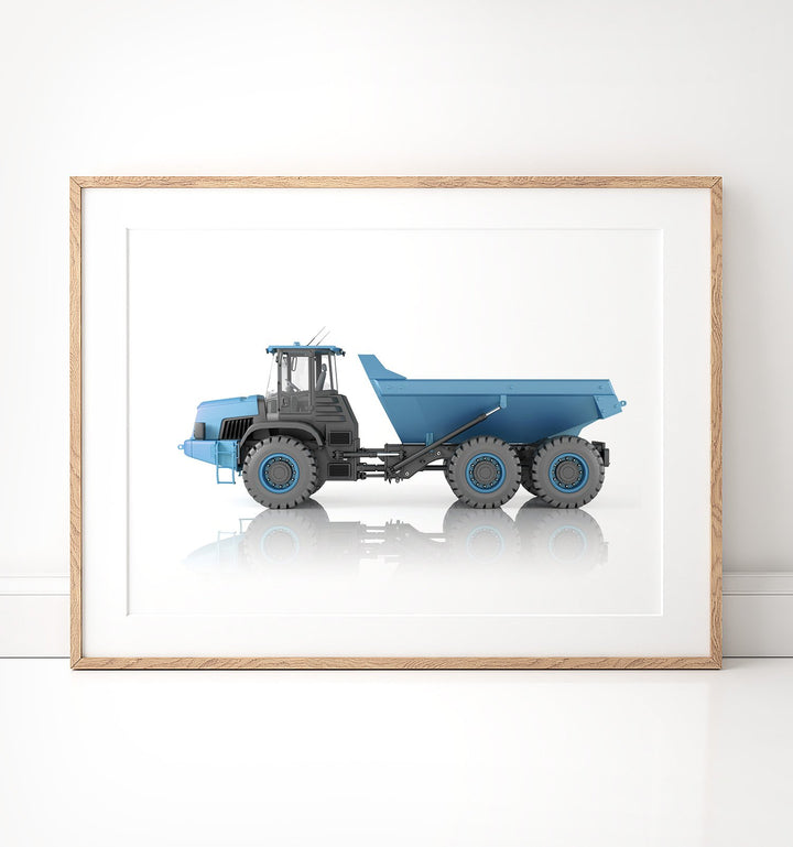 Blue Dump Truck Print - The Crown Prints