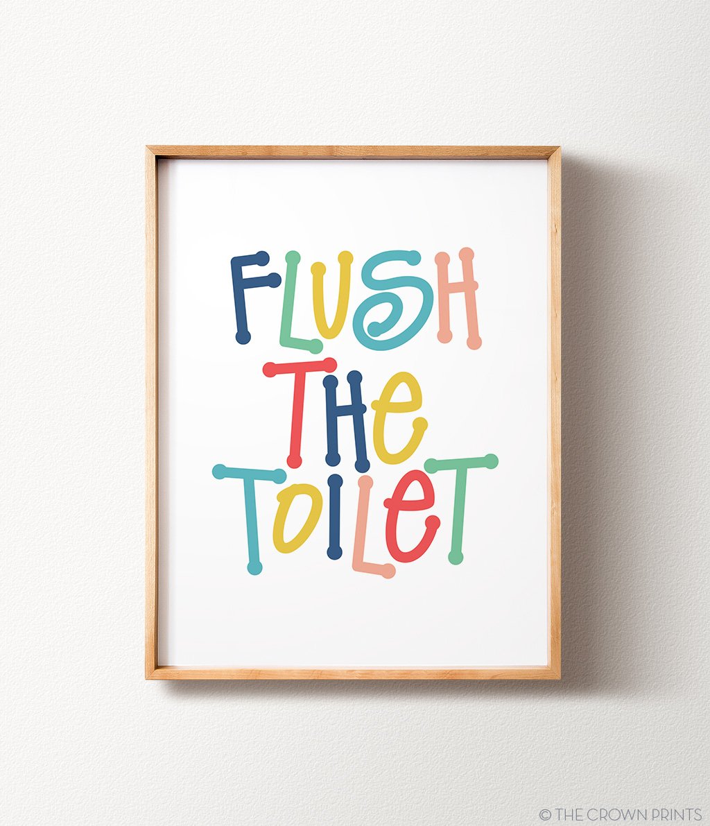 Kids' Bathroom Rules Print Set - The Crown Prints