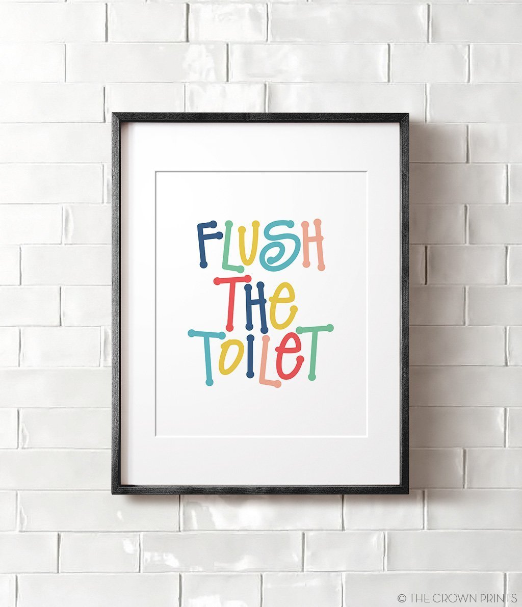 Kids' Bathroom Rules Print Set - The Crown Prints