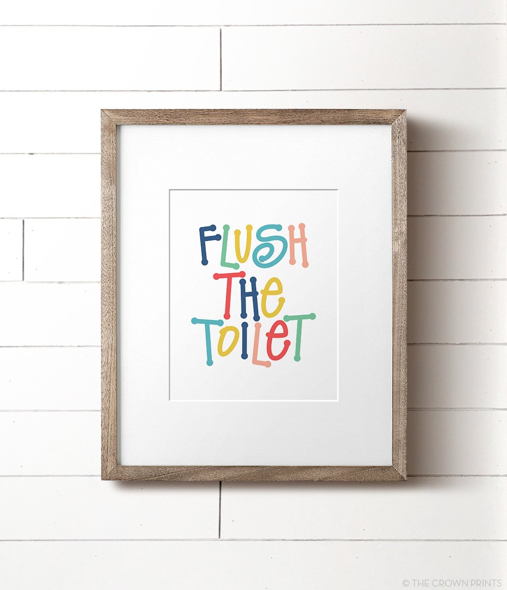 Kids' Bathroom Rules Print Set - The Crown Prints