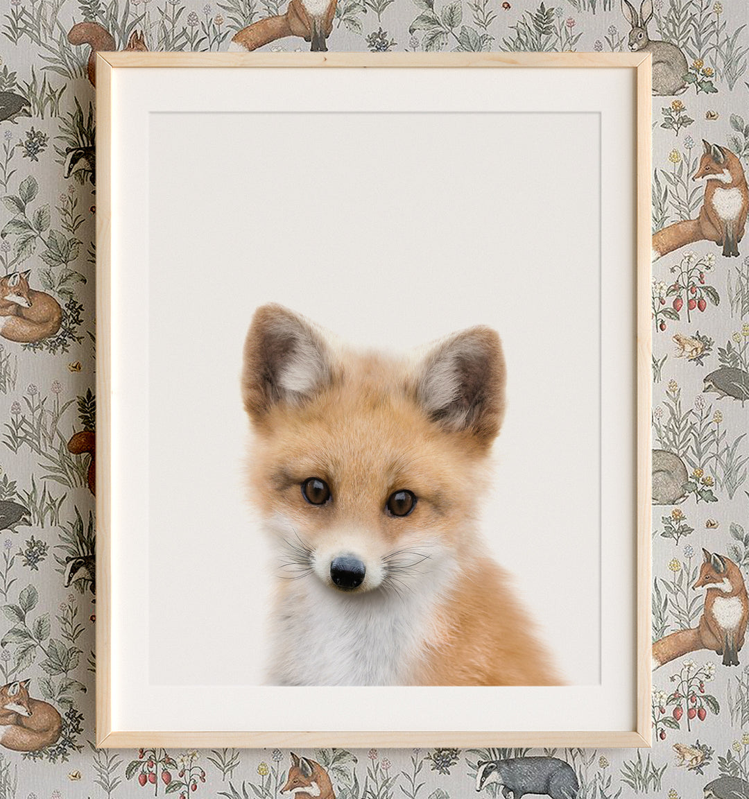 Portrait of a baby fox - original nursery animal artwork from The Crown Prints