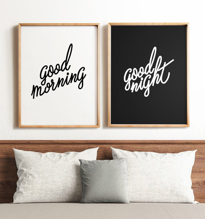 Good Morning / Good Night Set of 2 Wall Art Prints