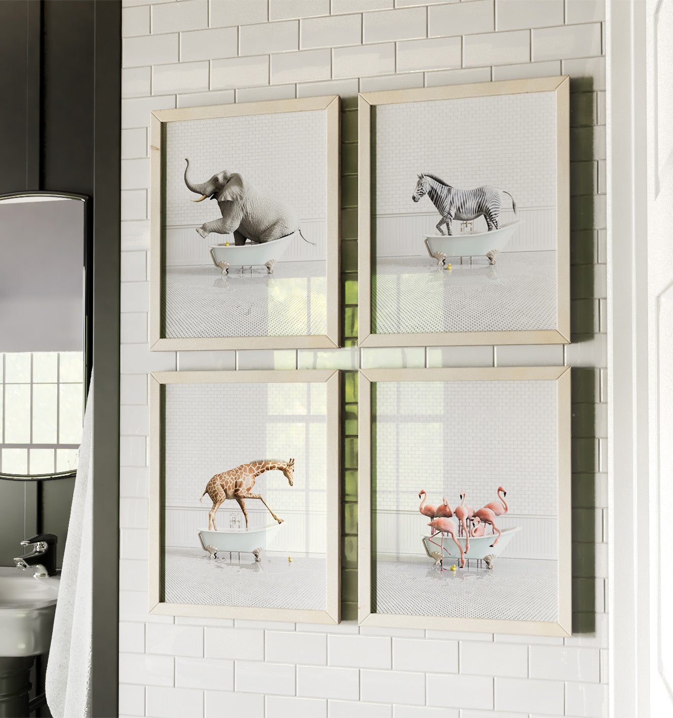 Animals in Bathtubs - Mix and Match Vertical