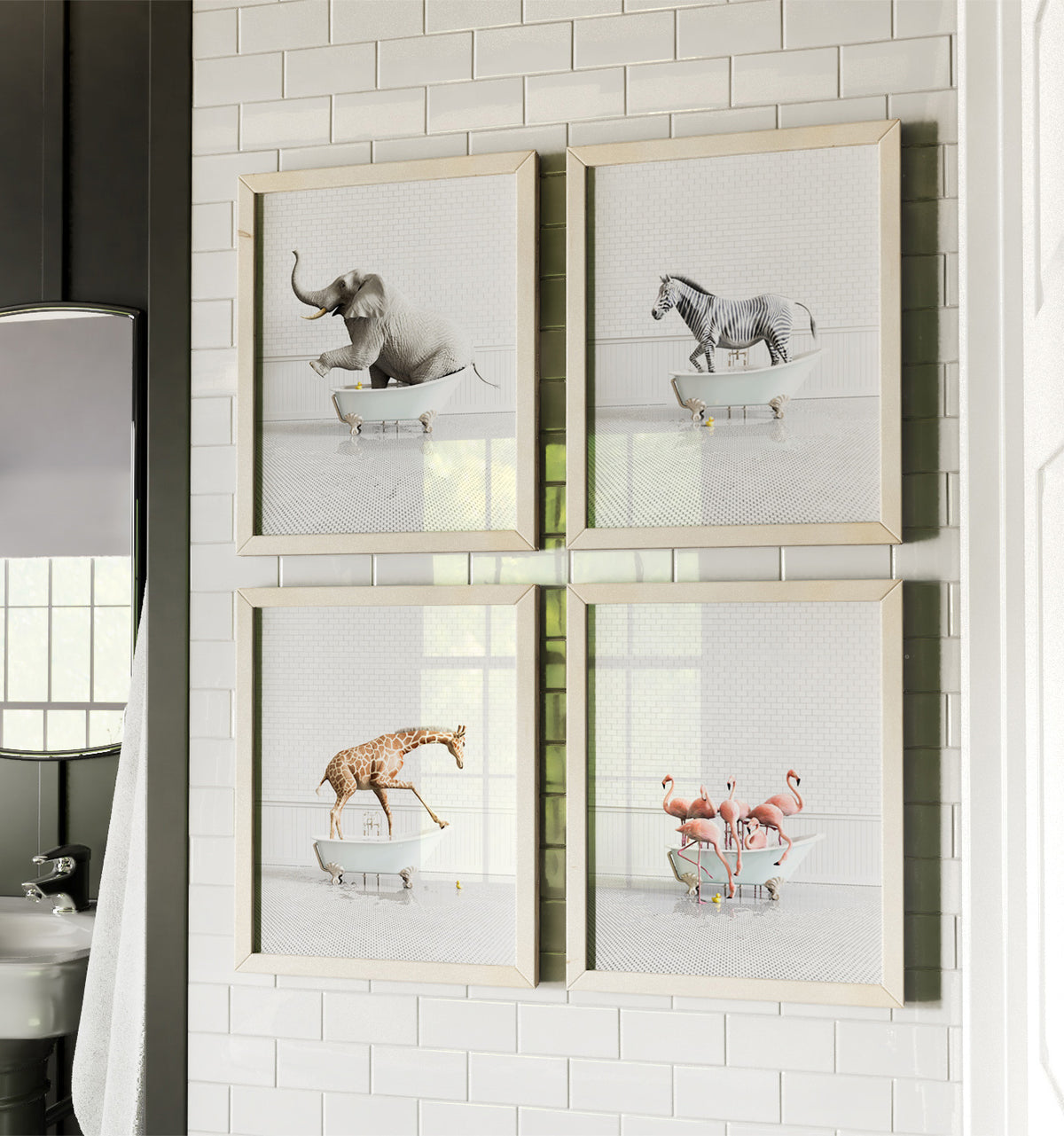 Animals in Bathtubs - Mix and Match Vertical